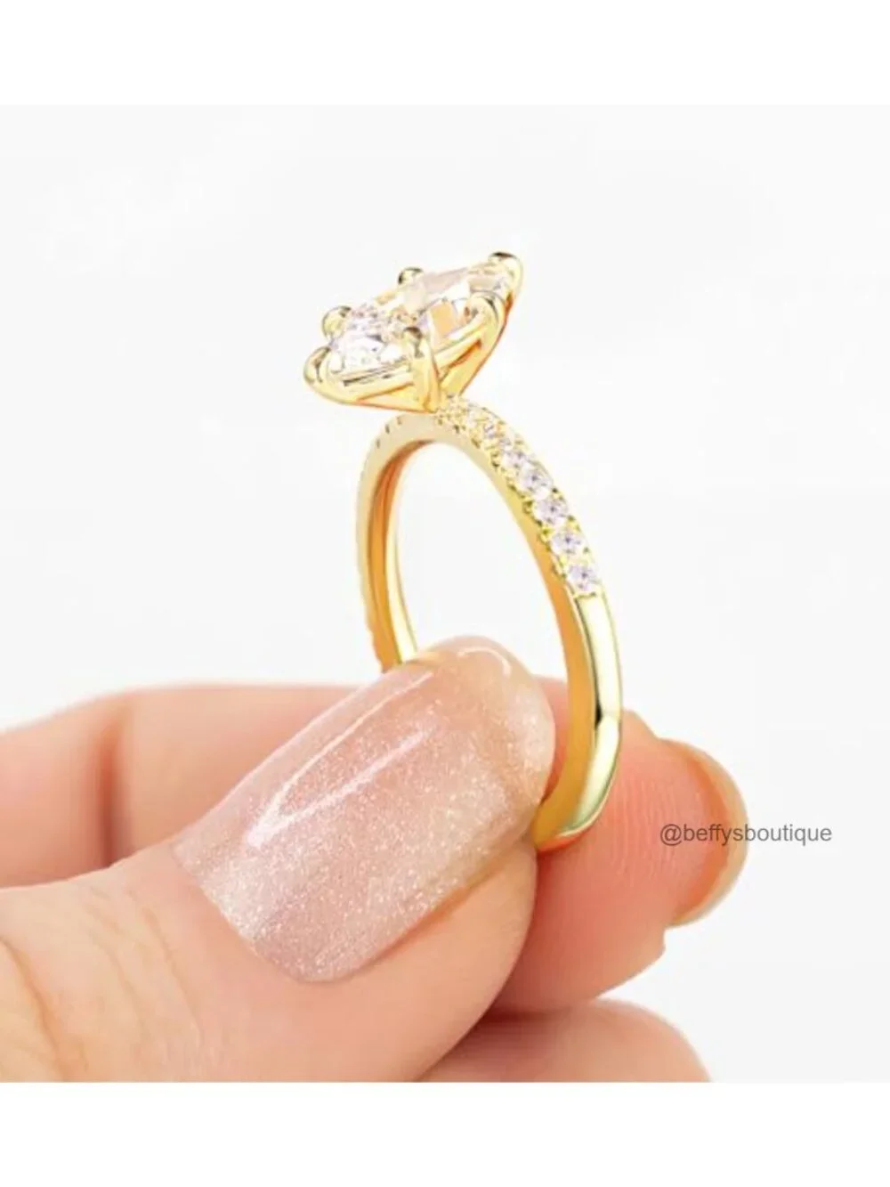 2CT Marquise Cut Cubic Zirconia Engagement Ring Promise Wedding Band Sz 3-12